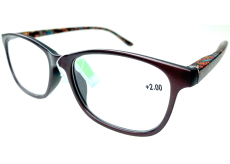 Berkeley Čítacie dioptrické okuliare +2 plast hnedé, farebné bočnice 1 kus MC2193