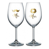 Nekupto Párové poháre na víno Mr. & Mrs. 2 x 440 ml