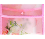 Albi Puzdro na dokumenty Ružovo kvetiny B6 - 212 mm x 152 mm