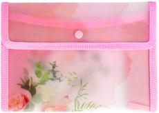 Albi Puzdro na dokumenty Ružovo kvetiny B6 - 212 mm x 152 mm