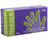 Maxter Rukavice hygienické jednorázové latexové hypoalergenní pudrované, velikost L, box 100 kusů