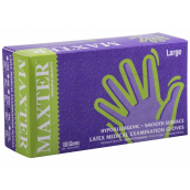 Maxter Rukavice hygienické jednorazové latexové hypoalergénne púdrované, veľkosť L, box 100 kusov