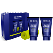 Grace Cole GC Sport mycí gel 50 ml + šampon 50 ml + mycí žínka + plechová dóza, kosmetická sada pro muže