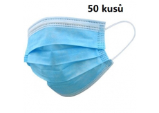 Renmed Rouška 3 vrstvá ochranná zdravotní netkaná jednorázová, filtrační účinnost 99% 50 kusů modrá