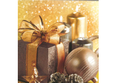 Nekupto Vianočné kartičky na darčeky Zlaté darčeky a banky 6,5 x 6,5 cm 6 kusov