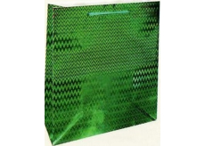 Nekupto Darčeková papierová taška s hologramom 14 x 11 x 6,5 cm Zelená