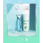 Gillette Venus Smooth holicí strojek pro ženy + náhradní hlavice 2 kusy + Satin Care gel na holení pro ženy 75 ml, kosmetická sada pro ženy