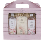 Bohemia Gifts Ružový sprchový gél 100 ml + šampón na vlasy 100 ml + karta s vôňou ruží 11 x 6,3 cm, kozmetická sada