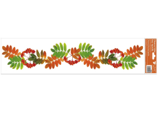 Okenná fólia bez lepiacich prúžkov listy červená, zelená 64 x 15 cm