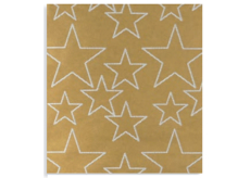 Zoewie Darčekový baliaci papier 70 x 150 cm Vianoce Nordic Light gold - biele hviezdy