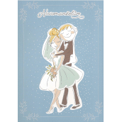 Albi Hravá svadobná karta v obálke Novomanželia sa objímajú navždy Kristina 14,8 x 21 cm