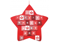 Adventný kalendár z plsti červená hviezda 70 cm