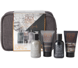 Sunkissed Travel Bag Skin Expert sprchový gél 100 ml + šampón na vlasy 100 ml + peeling na tvár 50 ml + telové mlieko 50 ml + kozmetická taška, kozmetická sada pre mužov