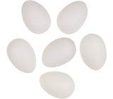 Plastové vajíčka na zdobenie bez šnúrky biele 8 cm 6 kusov vo vrecku