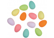 Farebné pastelové plastové vajíčka bez šnúrky 6 cm 12 kusov vo vrecku