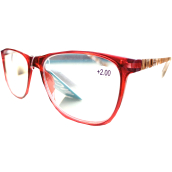 Berkeley Dioptrické okuliare na čítanie +2,5 plastové červené, bočné rámy hnedé a čierne pruhy 1 kus MC2223