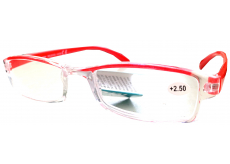 Berkeley Čtecí dioptrické brýle +2,5 plast průhledné, červené postranice 1 kus MC2222