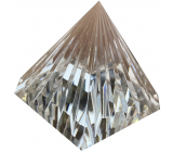 Sklenená pyramída ryhovaná 40 mm krištáľ - sklenené ťažítko