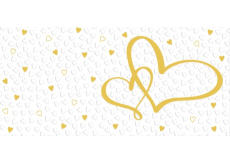 Albi blahoprajná karta - obálka na peniaze, zlaté srdce 18,8 x 8,8 cm