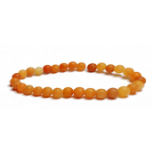 Aventurín oranžový matný náramok elastický prírodný kameň, guľôčka 6 mm / 16-17 cm, kameň šťastia a prosperity