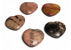 Rodonit Hmatka, liečivý drahokam v tvare srdca prírodný kameň 3 cm 1 kus, kameň odpustenia