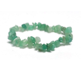 Avanturin zelený náramok elastický sekaný prírodný kameň 19 cm, kameň pre šťastie