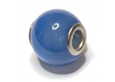 Quartz modrý prívesok okrúhly prírodný kameň 14 mm, otvor 4,2 mm 1 kus, najdokonalejší liečiteľ