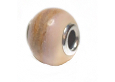 Jaspis prívesok okrúhly prírodný kameň 14 mm, otvor 4,2 mm 1 kus, kameň pozitívnej energie