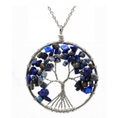 Lapis lazuli Strom života prívesok prírodný liečivý kameň, dĺžka retiazky: 45 + 5 cm, kameň harmónie