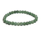 Jadeit Barmský zelený náramok elastický prírodný kameň, guľôčka 6 mm / 16 - 17 cm