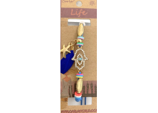 Albi Šperky náramok pletený Hamsa dobrý, spokojnosť, ochranný amulet, střapec ochrana, energia 1 kus rôzne farby