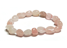 Ružový náramok elastický prírodný kameň, kameň 8 - 10 mm / 16 - 17 cm, kameň lásky