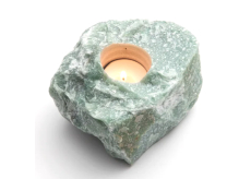 Aventurín zelený svietnik surový prírodný kameň 110 x 110 x 60 mm 1 kus, kameň šťastia