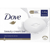 Dove Beauty Cream Bar krémové toaletní mýdlo 4 x 90 g