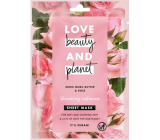Love Beauty & Planet Murumurské máslo a Růže textilní pleťová maska pro rozjasnění pleti 21 ml 1 kus