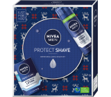 Nivea Men Protect Shave Pena na holenie Protect & Care 200 ml + voda po holení Protect & Care 100 ml, kozmetická sada pre mužov