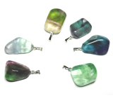 Fluorit Rainbow Tumbler prívesok prírodný kameň, 2,2-3 cm, 1 kus, kameň géniov