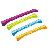 Y-Plus+ Kombinované plastové pravítko s rukoväťou 30 cm 1 kus rôzne farby