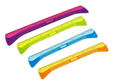 Y-Plus+ Kombinované plastové pravítko s rukoväťou 30 cm 1 kus rôzne farby