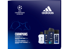 Adidas UEFA Champions League Edition VIII voda po holení 100 ml + parfémovaný deodorant sklo 75 ml + deodorant sprej 150 ml + sprchový gel 250 ml, kosmetická sada pro muže