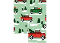 Nekupto Vianočný baliaci papier na darčeky 70 x 200 cm Zelené autá