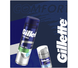 Gillette Soothing Sensitive gél na holenie s aloe vera 200 ml + Hydrate & Soothes voda po holení 50 ml, kozmetická sada pre mužov