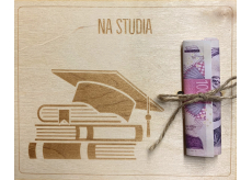 Albi Drevená karta na peniaze Na štúdium 15,5 x 12,5 x 0,3 cm