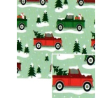 Nekupto Vianočný baliaci papier na darčeky 70 x 500 cm Zelené autá