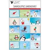 Vianočné samolepiace visačky na darčeky Cartoon 20,5 x 31,5 cm 30 kusov