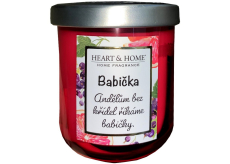 Heart & Home Svieža sójová sviečka s nápisom Grandma s vôňou grapefruitu a čiernych ríbezlí 110 g