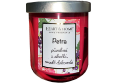 Heart & Home Svieža sójová sviečka s vôňou grapefruitu a čiernych ríbezlí s názvom Petra 110 g
