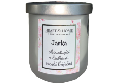 Heart & Home Svieža ľanová sójová sviečka s menom Jarka 110 g