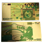 Talisman Zlatá plastová bankovka 1 000 EUR