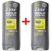 Dove Men + Care Active + Fresh sprchový gél pre mužov 2 x 400 ml, duopack